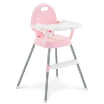 Trona 3 en 1 Spoony Rosa, Silla Alta hasta 36 meses, Trona Convertible, Asiento Elevador, Silla Baja, Bandeja Extraíble
