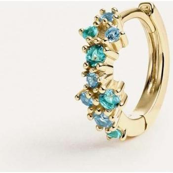 Pendiente piercing aro Zambia en plata de ley 925 con baño de oro amarillo 18k
