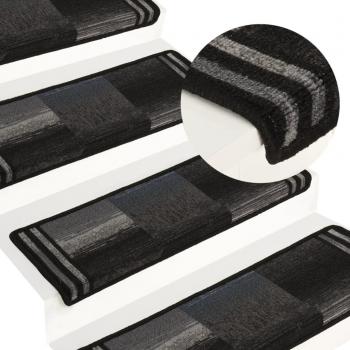 Alfombrilla Autoadhesiva de Escalera 15 uds Protector 65x21x4 cm Color Beige, Negro, Gris y Rojo