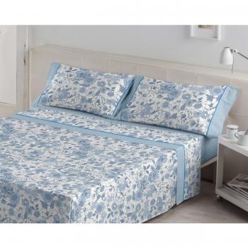 ES-Tela - Juego de sábanas Estampadas Erica Color Azul
