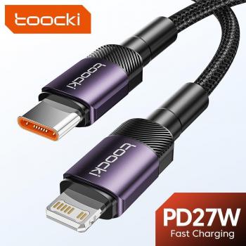 Toocki Fast Charging USB C to Lightning Cable for iPhone and iPad - 27W/20W Power Delivery, Aluminum Design
