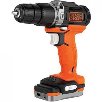 BLACK+DECKER BDCHD12S1-XJ - Taladro Percutor 12V con batería litio 1.5 Ah, incluye cable USB de carga, No incluye cargador ni batería, Color Cranberry