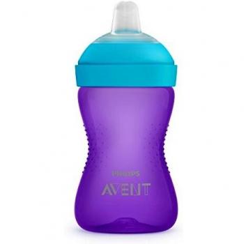 Philips Avent SCF802/02 Vaso con Boquilla Dura, Capacidad de 300 ml, Apto para Mayores de 9 Meses, Color Morado