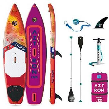 Aztron Conjunto Paddle Surf Hinchable Soleil Xtreme 12'0'' - SUP Inflable/Windsurf, Adultos Unisex, Rojo/Naranja, Dimensiones: 366x81x15 cm