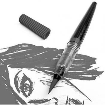 Pentel - Recargable Color Pluma de Pincel - Nylon Punta - Gris