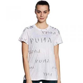 PUMA Last Lap Graphic tee Camiseta, Mujer, White, XS