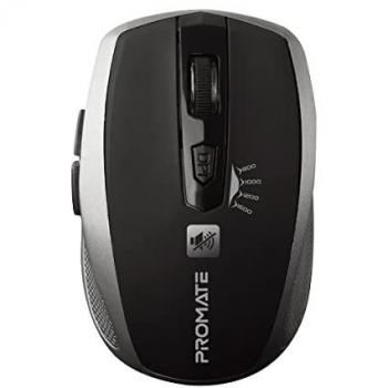 Ratón Inalámbrico Ergonómico Promate Breeze 2.4 GHz Clic Silencioso 1600DPI Ajustable 6 Botones USB Nano Plata