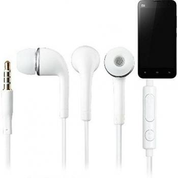 In Ear headphones para Xiaomi Mi2s, con micrófono + control de volumen, blanco | 3.5mm auriculares micrófono omnidireccional, Studs auriculares auriculares estéreo sonido grave universal de control de volumen de los auriculares aplicación