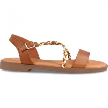 Sandalias de Mujer MARILA Sandalia Plana de Piel Oslo Avellana