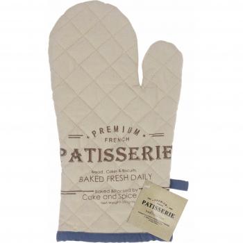 Alta calidad Manopla/guantes para barbacoa/Back Guante/Horno Guante/manopla de cocina/Guante de cocina 100% algodón, disponible en 2 combinaciones, Beige - Blau