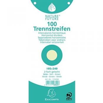 Paquet 100 Fiches Intercalaires Horizontales Unies Perforees Nature Future - 105x240mm