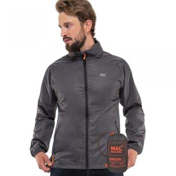 Mac in a Sac Origin Unisex Waterproof Packable Jacket - Charcoal - Size M