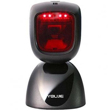 Honeywell Youjie HF600 2D/QR Lector de Códigos de Barras Fotodiodo Negro USB con Modo Sleep y Activación por Infrarrojos