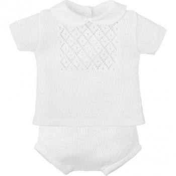 Conjunto de bebé niño en tricotosa con calados