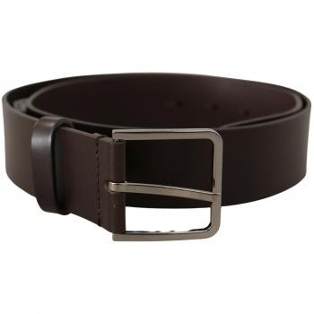 Dolce & Gabbana Brown Solid Calf Leather Logo Metal Buckle Belt - 90 cm / 36 Inches