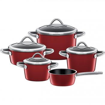 Silit Vitaliano - Batería de cocina Vitaliano Rojo, 5 piezas.