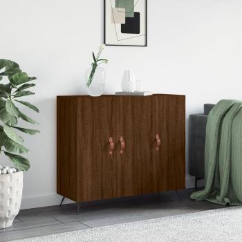 Aparador de madera de ingeniería 90x34x80 cm marrón roble Mueble de Almacenaje de Salón Buffet Armario Auxiliar Armario de Almacenamiento vidaXL