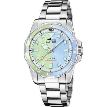 Reloj Lotus Trendy 18936/2 Mujer con Correa de Acero Inoxidable y Detalles en Verde