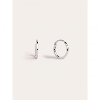 Pendientes Aro Ana XS de Plata Bañado en Rodio
