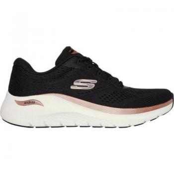 Skechers Women's Arch Fit 2.0 Glow The Distance Sneakers - Black with Rose Gold Trim