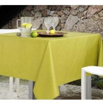 Mantel antimanchas rectangular Olimpia 50% algodón 50% poliéster, resinado y con Teflón de Dupont® - 150x250 - Liso verde