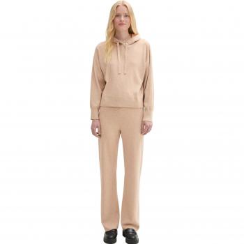 Pantalones de mujer Tom Tailor con cintura media en color liso Light Camel Melange 1043355 19663