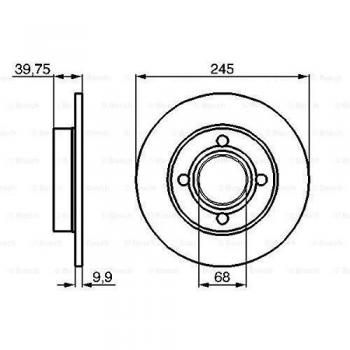 Disco de Freno BOSCH 0 986 478 216 para AUDI 80 B4 Avant/Berline y B2, diámetro 244.9 mm, grosor 10 mm, tipo sólido