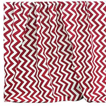 Funda Multiusos de Algodón 170x280 cm con Motivo Zig Zag y Corazones Rojos para Sofá y Cama