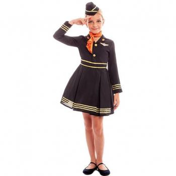 Disfraz de Azafata de Vuelo Elegante con Gorro para niña