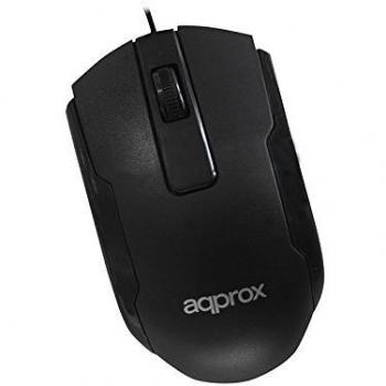 Approx APPOMOFFICEB - Ratón óptico USB, Color Negro