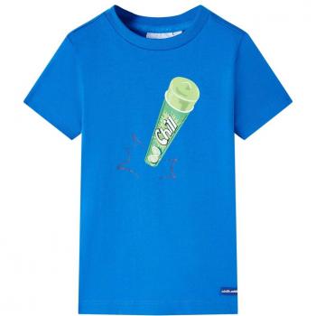 Camiseta para niños con estampado de polo azul chillón 128