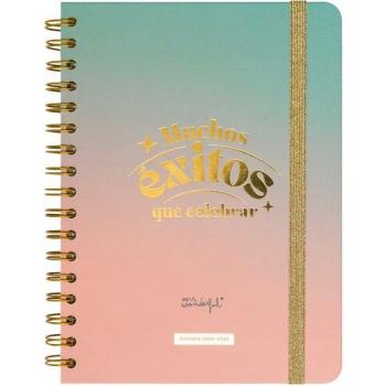 Agenda semanal 18 meses 2024-2025 Mr. Wonderful - Muchos éxitos que celebrar, diseño colorido y motivacional, incluye frases inspiradoras, espacio para notas y planificación semanal, encuadernación en espiral, tamaño A