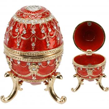 Joyero, diseño de huevo rojo grande caja Juliana 15056