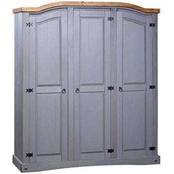 Armario de madera de pino mexicano estilo Corona gris 3 puertas