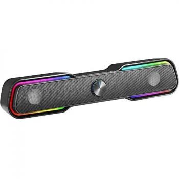 MARSGAMING MSBX Negro, Barra de Sonido RGB, Bluethooth 5.0+Jack 3.5, Sonido DSP 10W