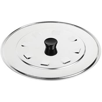 Tapa con desvaporizador en Acero Inox. y Pomo en ABS, 32 cm, Fabricada en acero inoxidable, pomo en ABS, Medidas Ø 24 y 32 mm, Venta unitaria