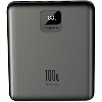 Banco de energía Canyon PB-2008 LED plano 20000 mAh PD100W QC3.0 gris oscuro