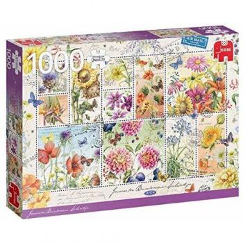 Summer Flower Stamps Puzzle - 1000 Pieces, Janneke Brinkman Premium Collection