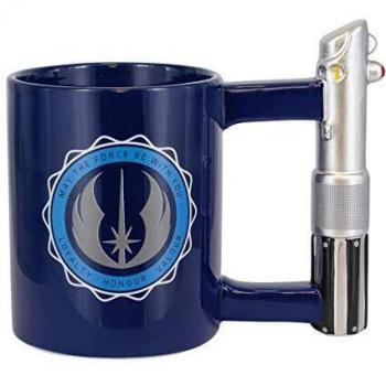 Taza 3D Star Wars Academia Jedi con diseño de sable láser, cerámica, 450 ml