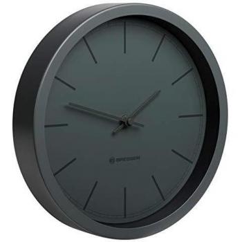 Bresser MyTime Funk-Wanduhr Reloj de Pared, Acero Inoxidable, Matt Graphit, 25 x 4.6 x 25 cm