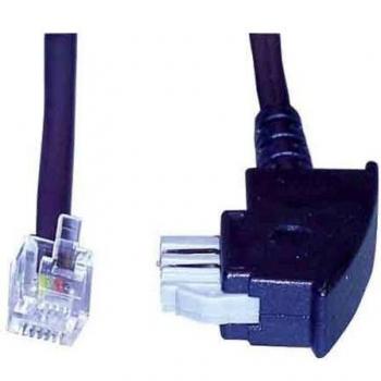 Cable Telefónico E+P T 78/10 de 10m, Negro, con Conectores TAE y RJ-12 (6p4c)