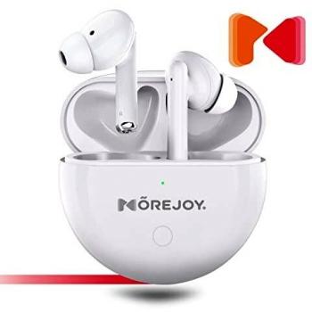 Auriculares Bluetooth, Bluetooth 5.0 Auriculares In Ear, HiFi Estéreo, Auriculares Inalámbrico, Control Táctil, 4 Micrófono Incorporado, IPX5, para Xiaomi Samsung iPhone Huawei, Blanco