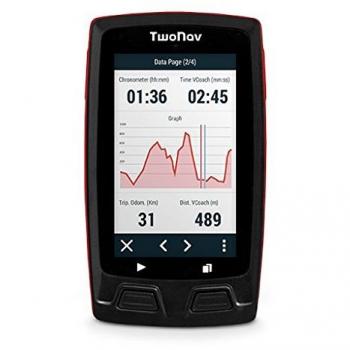 TwoNav Velo Road (rojo) - GPS Full Connect para Ciclismo de Carretera (incluye soporte para manillar, cadenciómetro/velocímetro & pulsómetro ANT+™/BLE y mapa de carreteras)