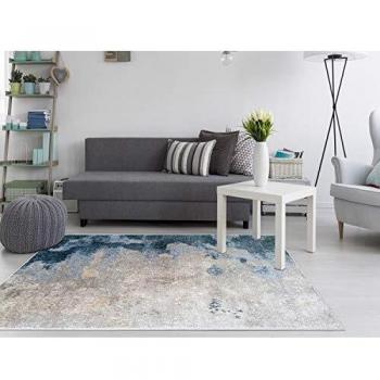 Homemania AKC-23777 Alfombra Estampada Abrade 2 Impresiones, Moderna, Multicolor de Tela, 120 x 180 x 0,1 cm