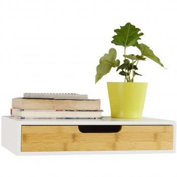 SoBuy® Estante de pared con cajón, Estante estantería para la Sala, estilo moderno, FRG92-WN, ES