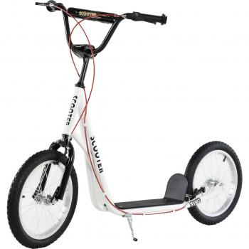 HOMCOM Patinete para Niños y Adolescentes Mayores de 5 Años con Manillar Ajustable en Altura, 2 Neumáticos Inflables de 16 Pulgadas, Doble Freno