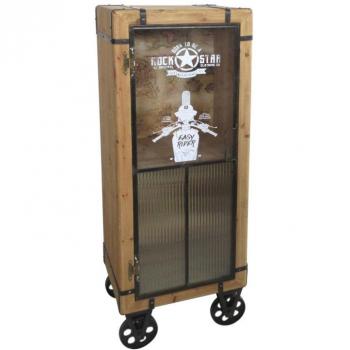 Mesita Auxiliar con Ruedas Signes Grimalt, Madera Marrón, 132x36x48cm, Estilo Industrial/Rústico, Modelo 25068