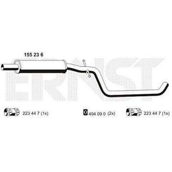 Silenciador Intermedio ERNST 155236 para Volkswagen Golf 5 y Golf 6
