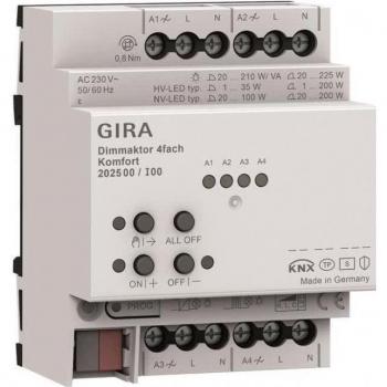 Gira 202500 KNX Secure 4-Channel Dimming Actuator 4 x 225 W/VA