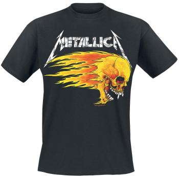 Camiseta Metallica - Flaming Skull Tour 94 (Unisex Black T-Shirt) - M
